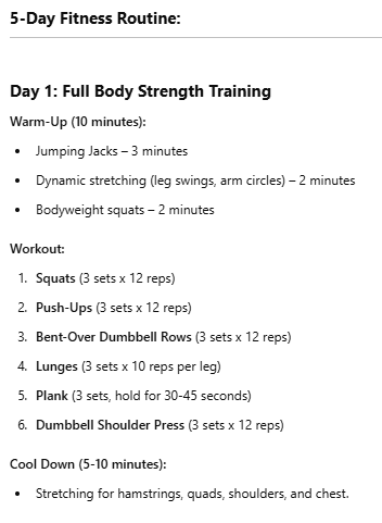 A list of exercises on a white background
AI-generated content may be incorrect.